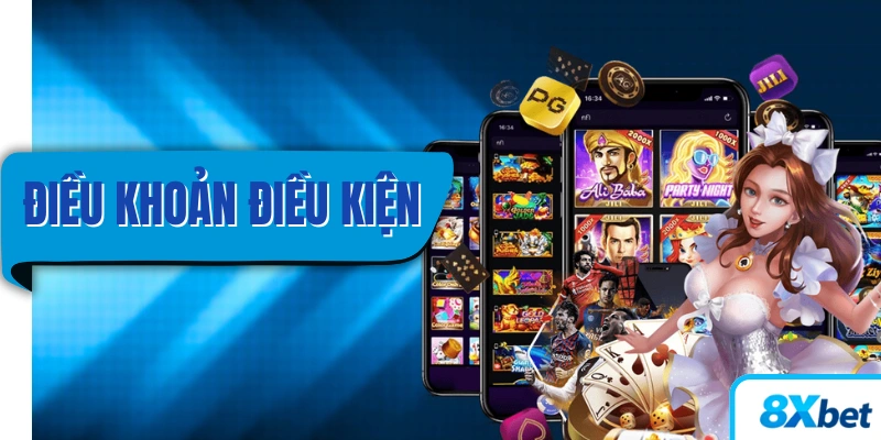 Giao diện hiển thị các điều khoản và điều kiện mới nhất của 8XBET cho toàn hệ thống năm 2025